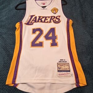 Mitchell & Ness Los Angeles Lakers #24 White Purple Gold Tank Jersey